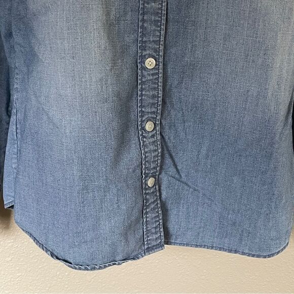 J. Crew The Perfect Shirt Button-Down Long Sleeve Cotton Shirt Faded Blue Large - Picture 8 of 13